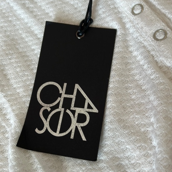 *WHITE* NWT, Chaser, Women’s, THERMAL 3/4 SLEEVE DOUBLE COLD SHOULDER HENLEY‎ - Picture 7 of 7